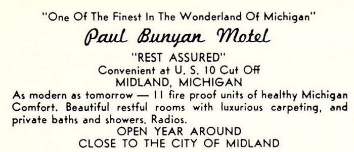 Paul Bunyan Motel - Vintage Postcard Back